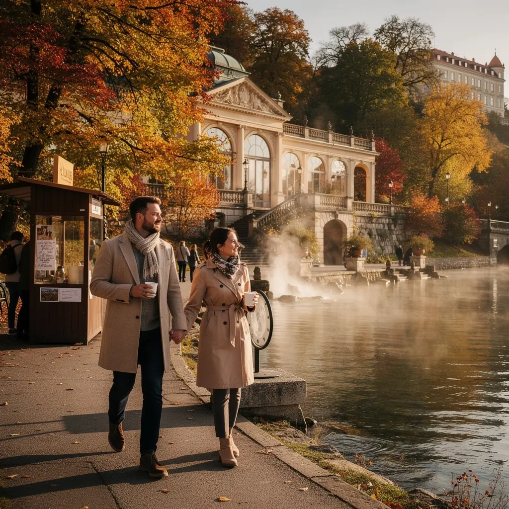 Východ slunce nad horami Krkonoš.